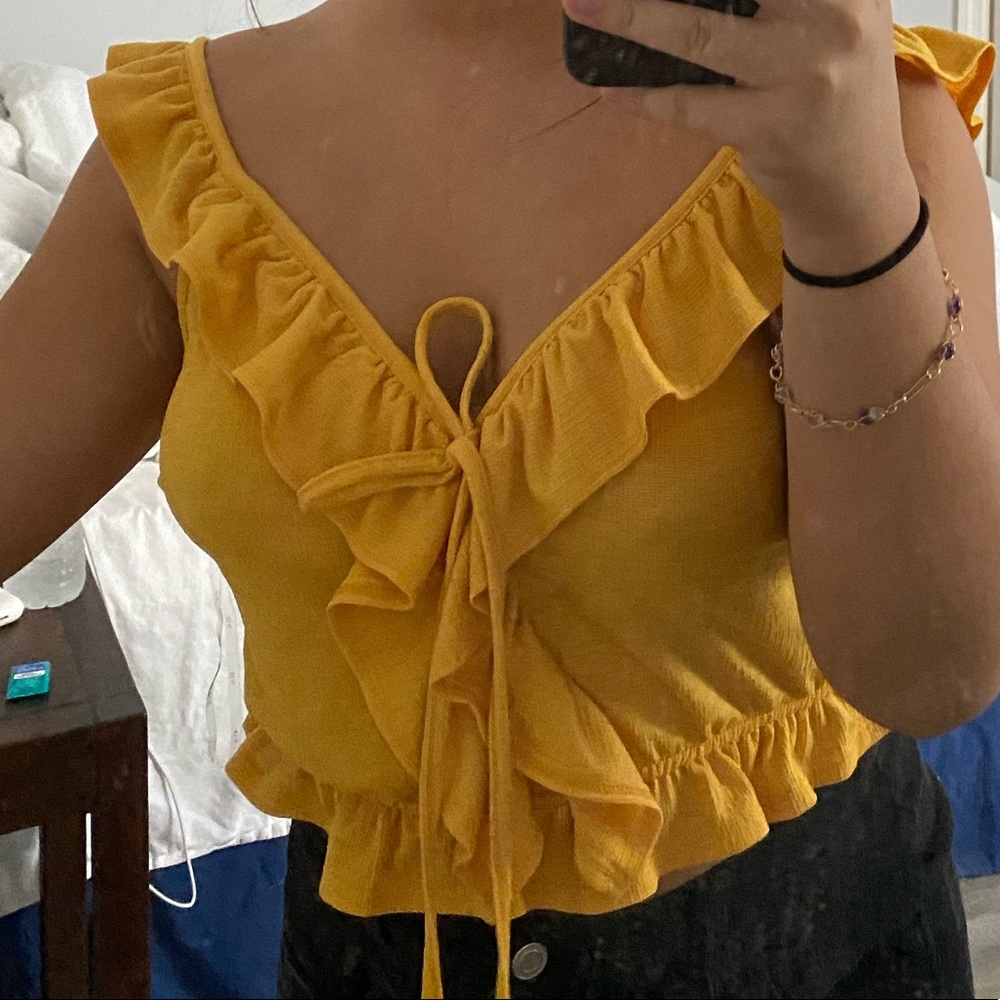 yellow crop top